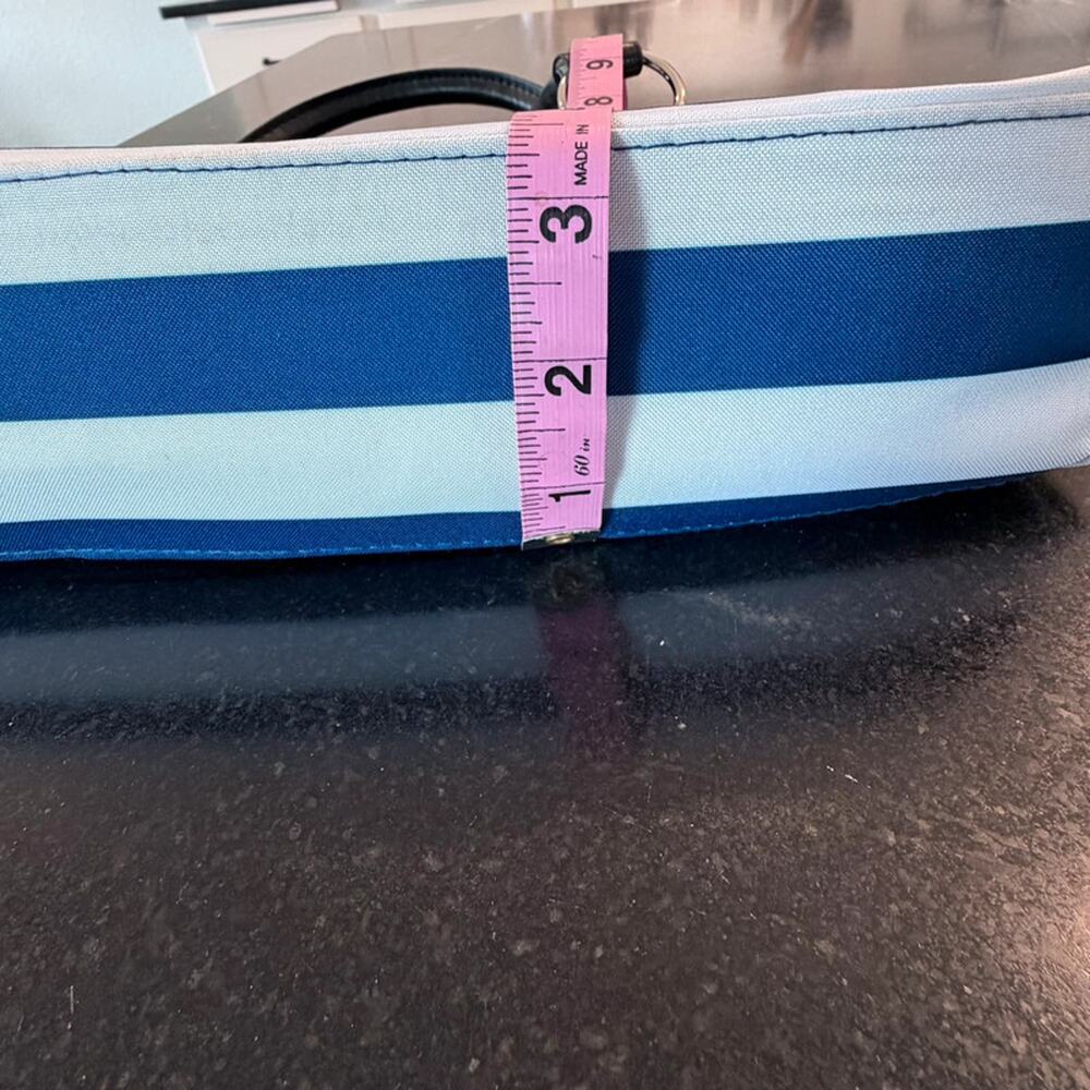 Blue White Striped Insulated Wine Cooler Purse w Opener - Picture 8 of 11
